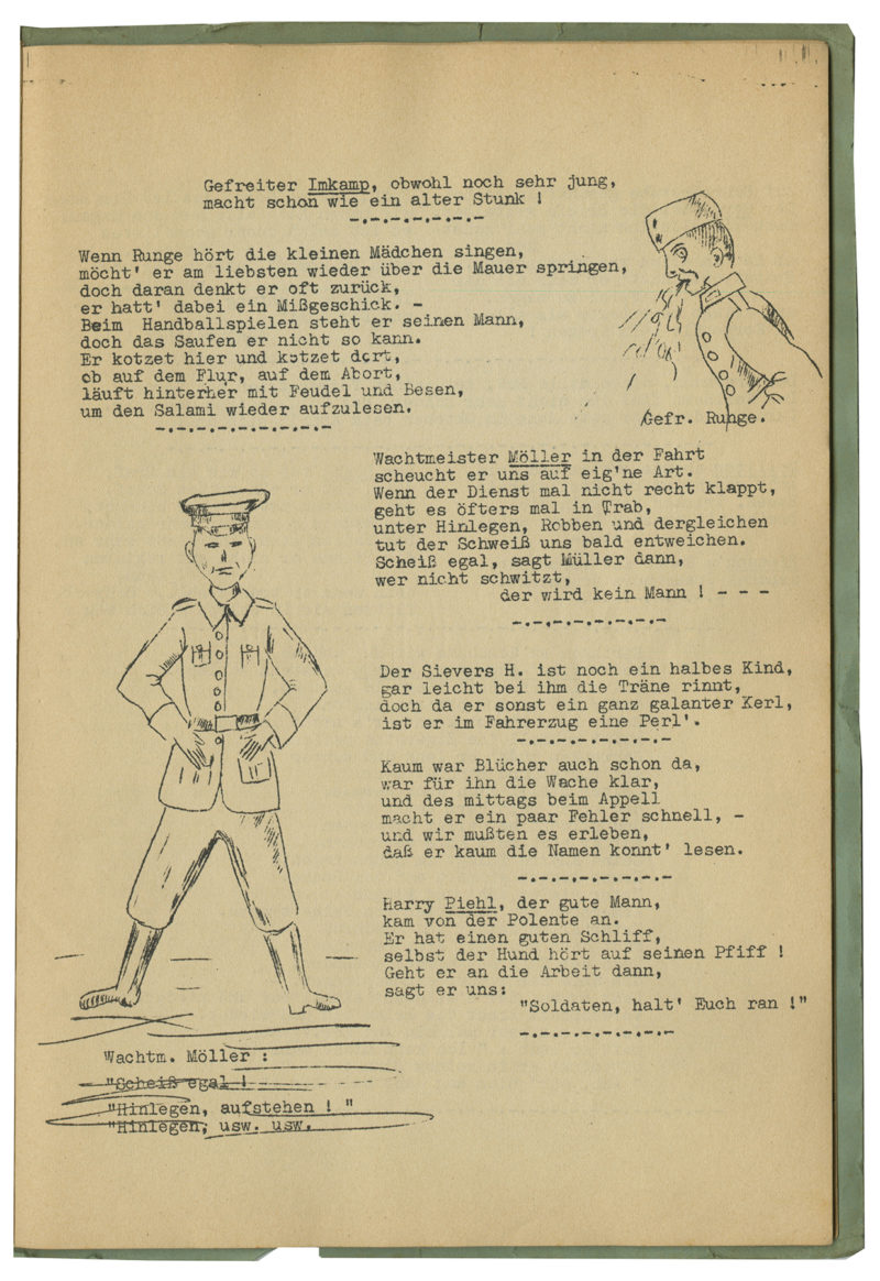 A page of an old book with drawings and words.