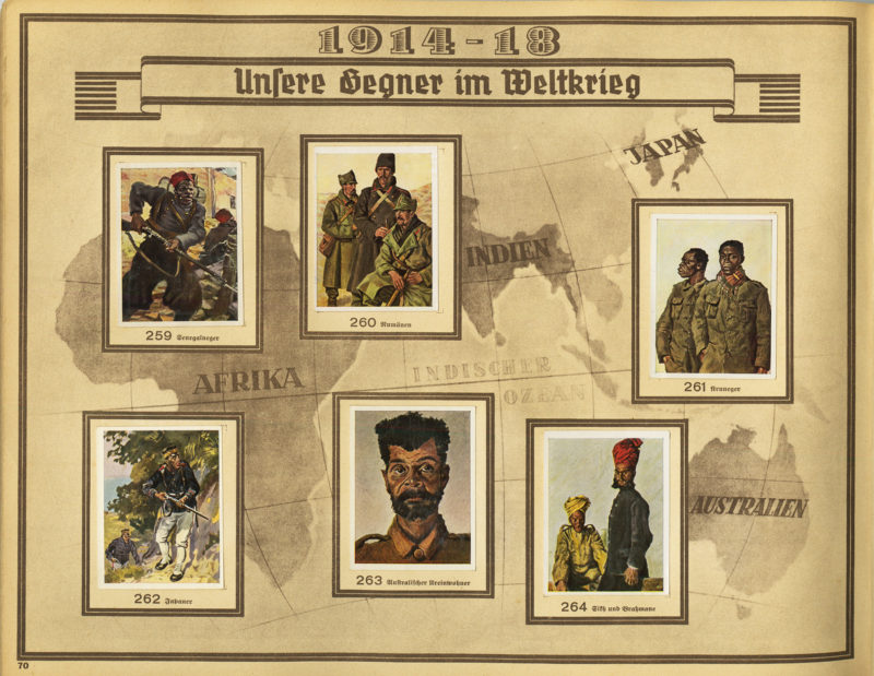 A map of the world with pictures of soldiers.