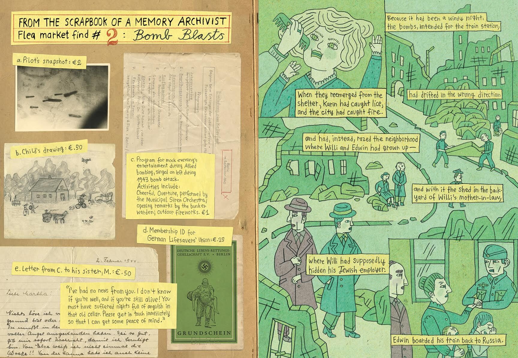 A page from the book, " comics of a modern archive."